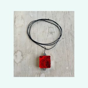 Retrohalsband "Red rose"